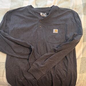 Carhartt Men's Charcoal Long Sleeve Henley